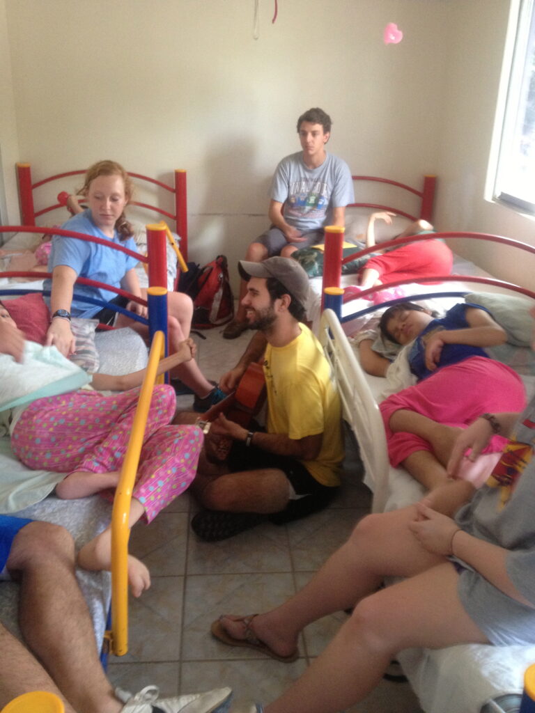 casa bethesda residents pictured playing in their rooms